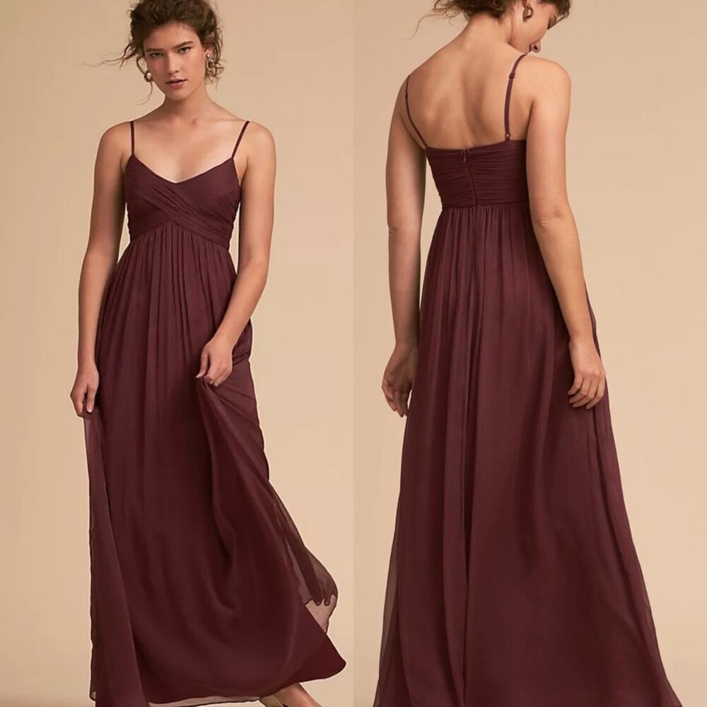 Anthropologie BHLDN Burgundy Brigitte Formal Gown Medium